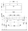 Umywalka DURAVIT VERO 120x47cm dwuotworowa, szlifowana, biała 0454120026