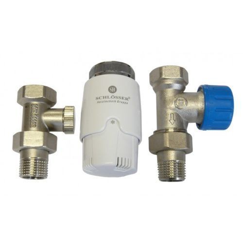 Zestaw termostatyczny SCHLOSSER INVEST 1/2" prosty (głowica + zawór termostatyczny + zawór powrotny) 602200010