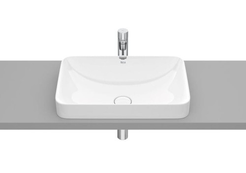 Umywalka blatowa ROCA INSPIRA SQUARE 55x37cm, bez otworu biały A327534000
