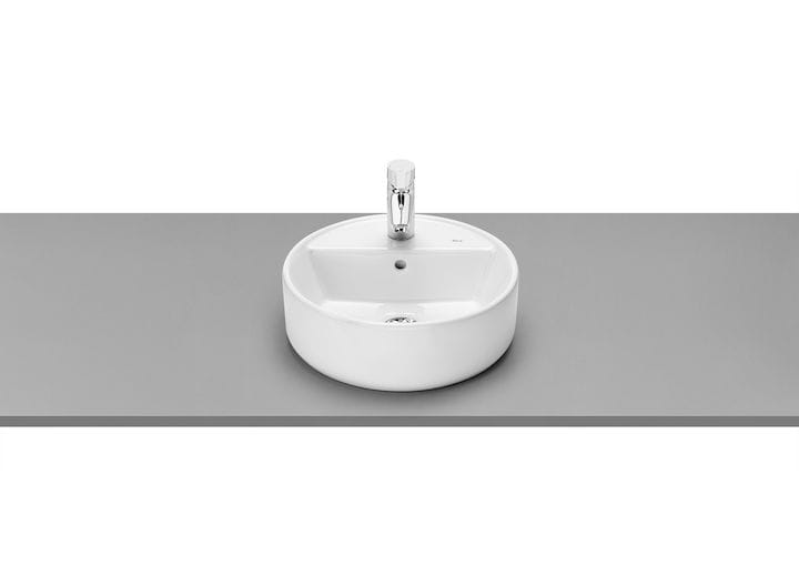 Umywalka nablatowa ROCA GAP fi40cm, z otworem, z przelewem biały A3270MK000