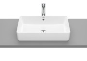 Umywalka nablatowa ROCA GAP 60x37cm , bez otworu, z przelewem biały A3270Y2000