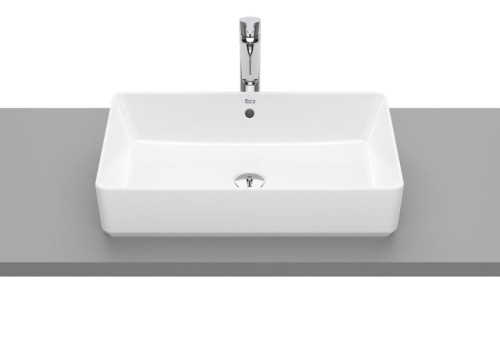 Umywalka nablatowa ROCA GAP 60x37cm , bez otworu, z przelewem biały A3270Y2000