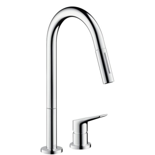Bateria kuchenna AXOR CITTERIO M 2-otworowa, z wyciąganą wylewką, chrom 34822000