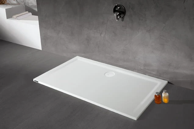 Brodzik prostokątny SANPLAST SPACE MINERAL 70x100x1,5cm, mineralny, biały 645290013001000