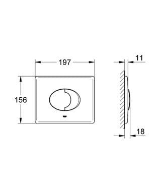 Przycisk-spłukujący-GROHE-SKATE-AIR-3-6-L-z-stop-(SL)-biała-pozioma-38506SH0
