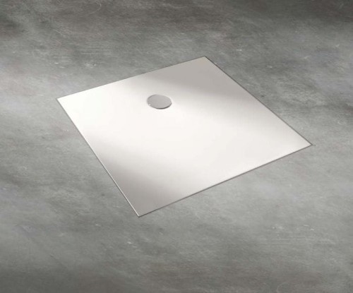 Brodzik prostokątny KERMI KORALLE EXD 100x80cm FI90 konglomerat, biały BDEXD1000802K