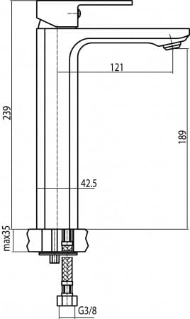 Bateria umywalkowa VALVEX LOFT ECO wysoka, chrom 2454920