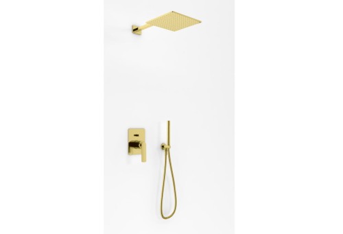 Zestaw podtynkowy KOHLMAN EXPERIENCE z słuchawką i deszczownicą Q25 złoty  QW210EGDQ25