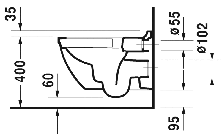 Miska wisząca WC DURAVIT STARCK 3 rimless, biała 2527090000