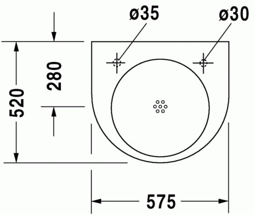 Umywalka DURAVIT ARCHITEC  VITAL MED 57,5x52cm, dla niepełnosprawnych, bez otworu, biała 0443580000