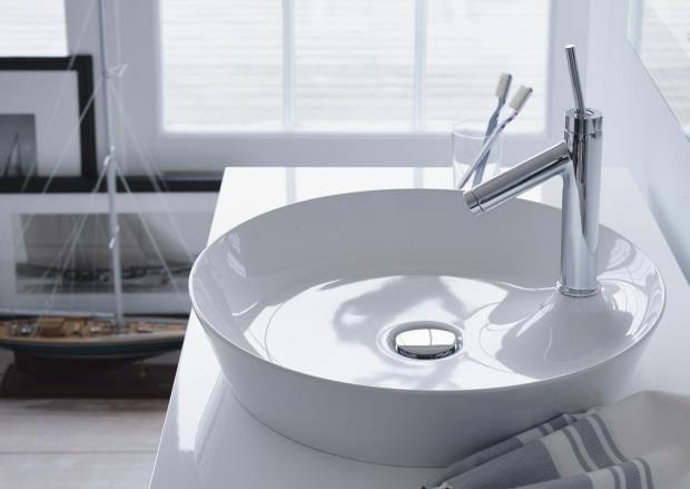 Umywalka nablatowa DURAVIT CAPE COD fi48cm, okrągła, z wyspą na baterię, biała 2328480000
