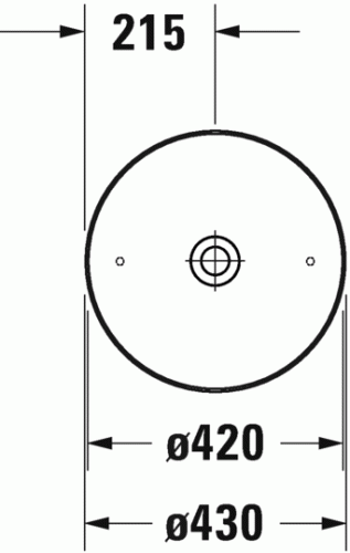 Umywalka nablatowa DURAVIT CAPE COD fi43cm, okrągła, bez przelewu, bez otworu, biała 2328430000