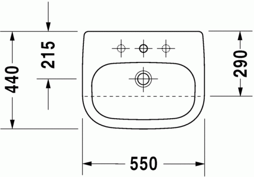 Umywalka podblatowa DURAVIT D-CODE 55x44cm, biała 0339550000