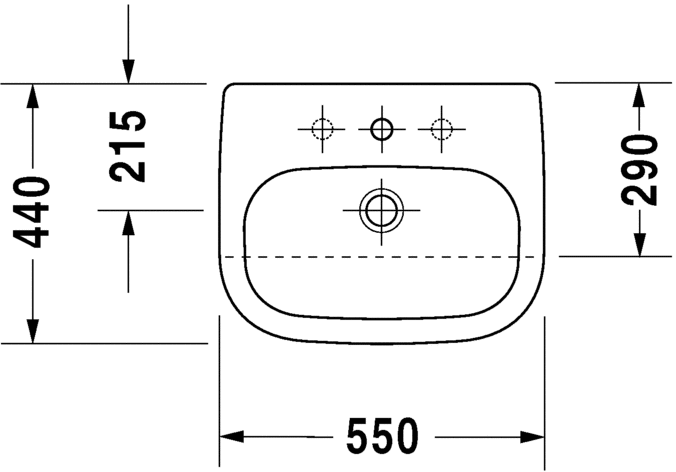 Umywalka podblatowa DURAVIT D-CODE 55x44cm, biała 0339550000