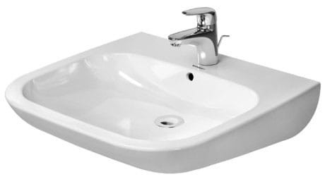 Umywalka DURAVIT D-Code 600x550 dla niepelnosprawnych, z otworem, biała 23126000002