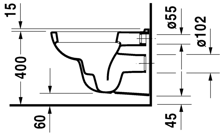 Miska wisząca WC DURAVIT D-CODE biała 25350900002
