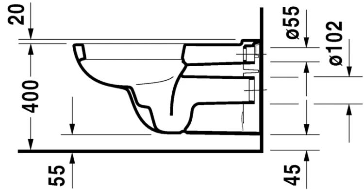 Miska wisząca WC DURAVIT D-COCE 70cm, dla niepełnosprawnych, biała 22280900002