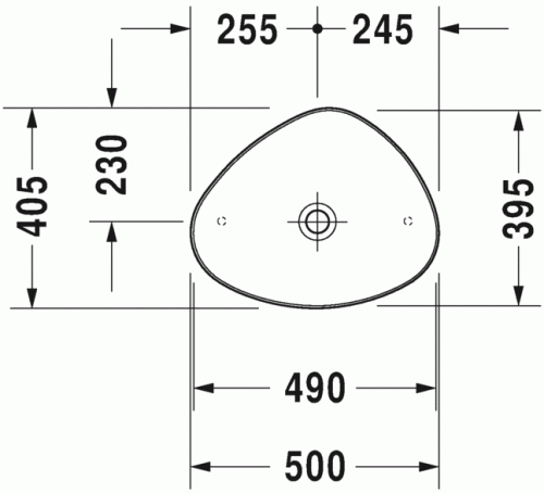 Umywalka nablatowa DURAVIT CAPE COD 50x40,5cm, biała 2339500000