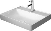 Umywalka nablatowa DURAVIT DURASQUARE 60x47cm, glazurowany tył, 2 otwory, bez przelewu, biała 2354600040