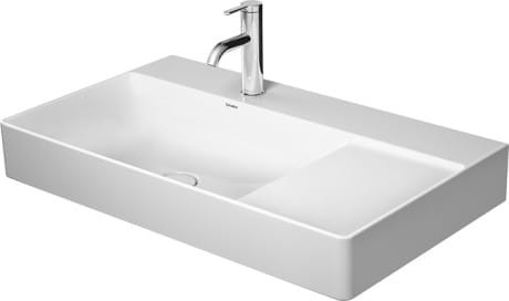 Umywalka DURAVIT DURASQUARE 80x47cm, lewa, 2 otwory, bez przelewu, biała 2348800040