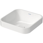 Umywalka nablatowa DURAVIT HAPPY D.2 PLUS 40x40cm, bez przelewu, bez otworu, szlifowana, biała 2359400000