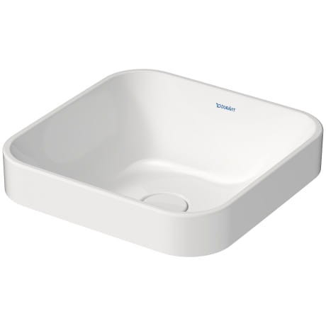 Umywalka nablatowa DURAVIT HAPPY D.2 PLUS 40x40cm, bez przelewu, bez otworu, szlifowana, biała 2359400000