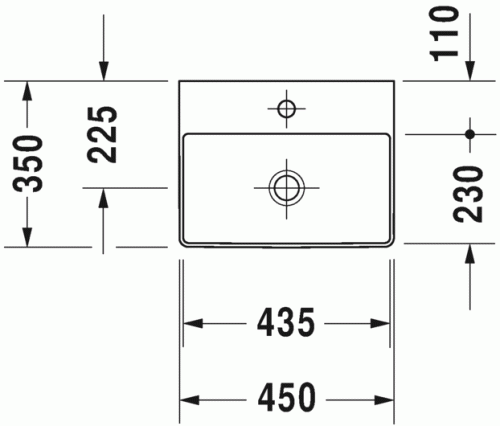 Umywalka DURAVIT DURASQUARE 45x39cm bez przelewu, biała 0732450041