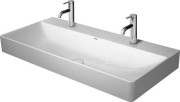 Umywalka nablatowa DURAVIT DURASQUARE 100x47cm, bez przelewu, 2 otwory, szlifowana, biała 2353100072