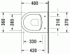 Miska wisząca WC DURAVIT Me by Starck Compact Rimless 48cm, biała 2530090000
