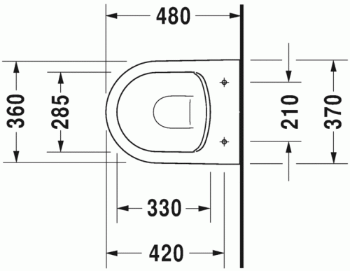 Miska wisząca WC DURAVIT Me by Starck Compact Rimless 48cm, biała 2530090000