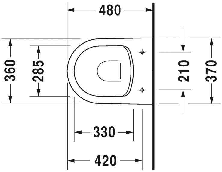 Miska wisząca WC DURAVIT Me by Starck Compact Rimless 48cm, biała 2530090000