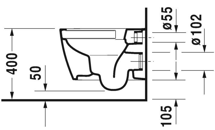 Miska wisząca WC DURAVIT Me by Starck Compact Rimless 48cm, biała 2530090000