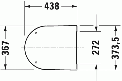Deska WC DURAVIT Me by Starck Compact 48cm, wolnoopadająca, biała 0020190000