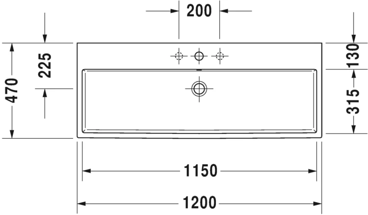 Umywalka meblowa DURAVIT VERO AIR 120x47cm, szlifowana, bez otworu, biała 2350120028