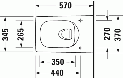 Miska wisząca WC DURAVIT VIU Rimless 57x37cm, biała 2511090000