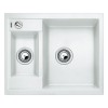 Zlewozmywak granitowy BLANCO METRA 6 61x50 cm, z korkiem aut., biały, PuraDur 516157