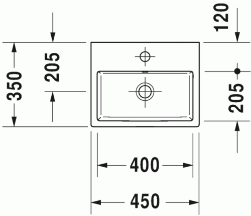 Umywalka meblowa DURAVIT VERO AIR 45x35cm, biała 0724450000