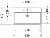 Umywalka meblowa DURAVIT VERO AIR 80x47cm, biała 2350800000