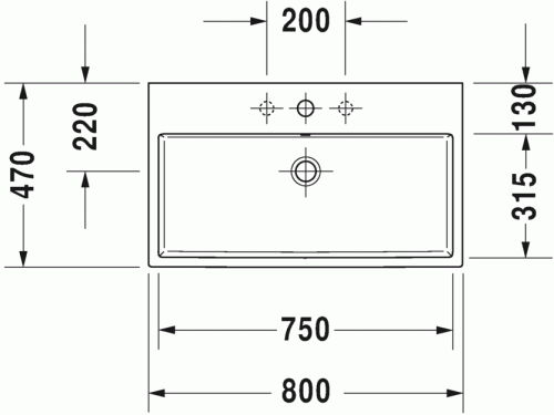 Umywalka meblowa DURAVIT VERO AIR 80x47cm, biała 2350800000