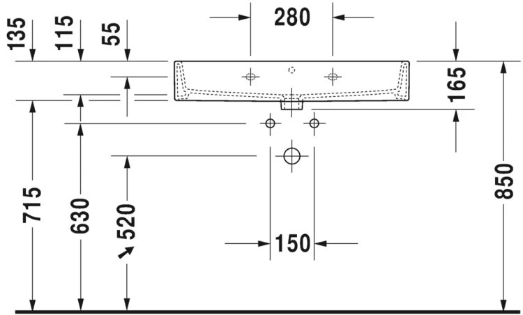 Umywalka meblowa DURAVIT VERO AIR 80x47cm, biała 2350800000
