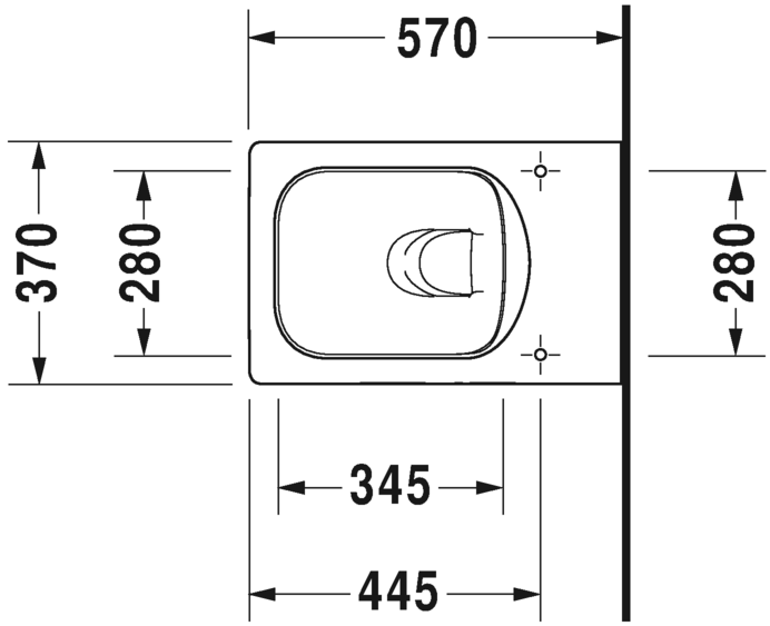 Miska wisząca WC DURAVIT VERO AIR Rimless 57x37cm, biała 2525090000