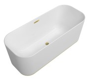 Wanna wolnostojąca VILLEROY&BOCH FINION 170x70cm, dekor złoty, oświetlenie LED Emotion, biała UBQ177FIN7N300V101