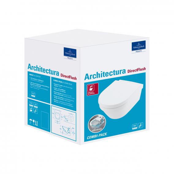 Miska wisząca VILLEROY&BOCH ARCHITECTURA DirectFlush, z  deską  wolnoopadającą, biały 4694HR01