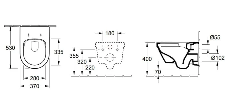 Miska wisząca VILLEROY&BOCH ARCHITECTURA DirectFlush, z  deską  wolnoopadającą, biały 4694HR01
