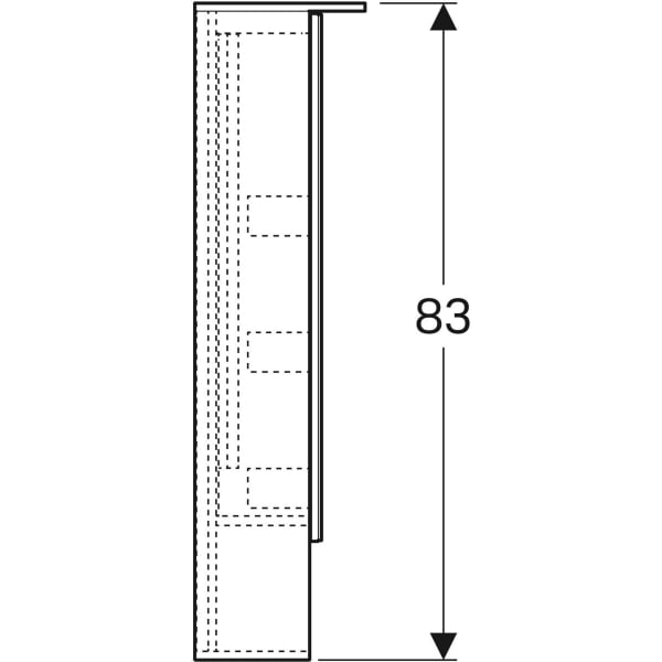 Szafka z lustrem GEBERIT ACANTO 60x22x83xcm, 2 drzwi, oświetlenie LED, dąb mystic 500.644.00.2