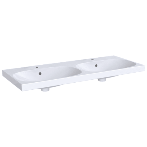 Umywalka podwójna GEBERIT ACANTO 120x48,2cm, 2 otwory, biała 500.627.01.2