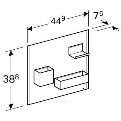 Tablica magnetyczna GEBERIT ACANTO 45x39cm, ze schowkami, czarny mat 500.649.16.1