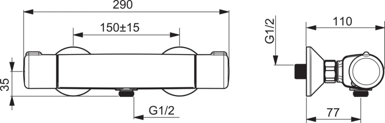 Bateria prysznicowa ORAS NOVA z termostatem, chrom 7460U