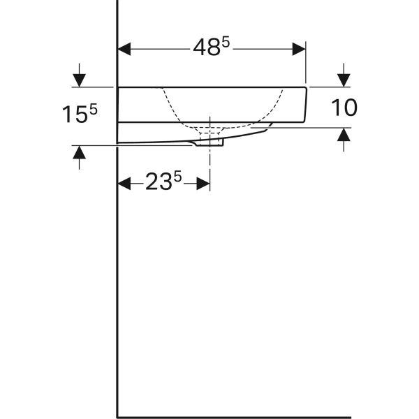 Umywalka GEBERIT ICON 75x48,5cm, biała 124075000
