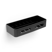 Koszyk prysznicowy HOZZE prostokątny, z półką z tworzywa, czarny mat 100-032B